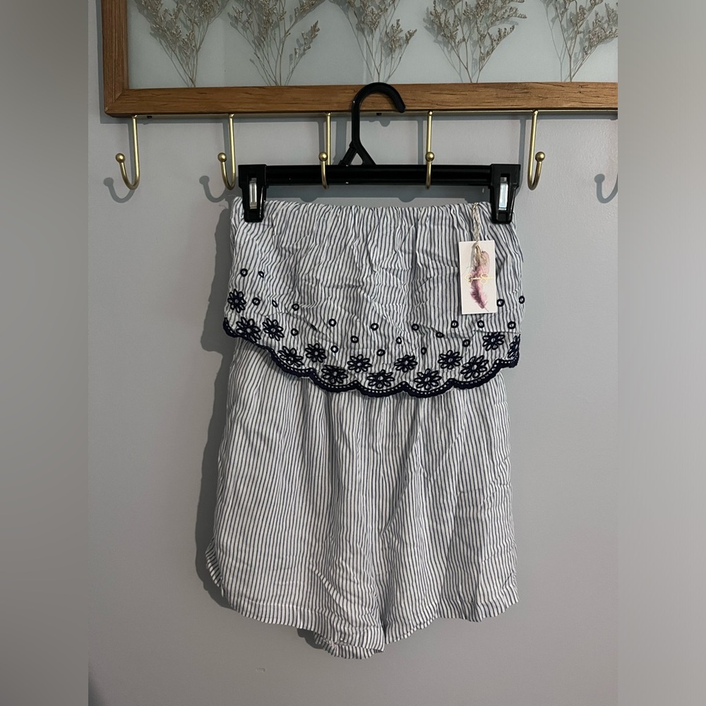 Jessica Simpson Romper. Blue Stripes & Floral.